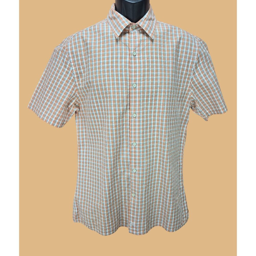 Johnston & Murphy Mens Orange Short Sleeve Shirt Medium